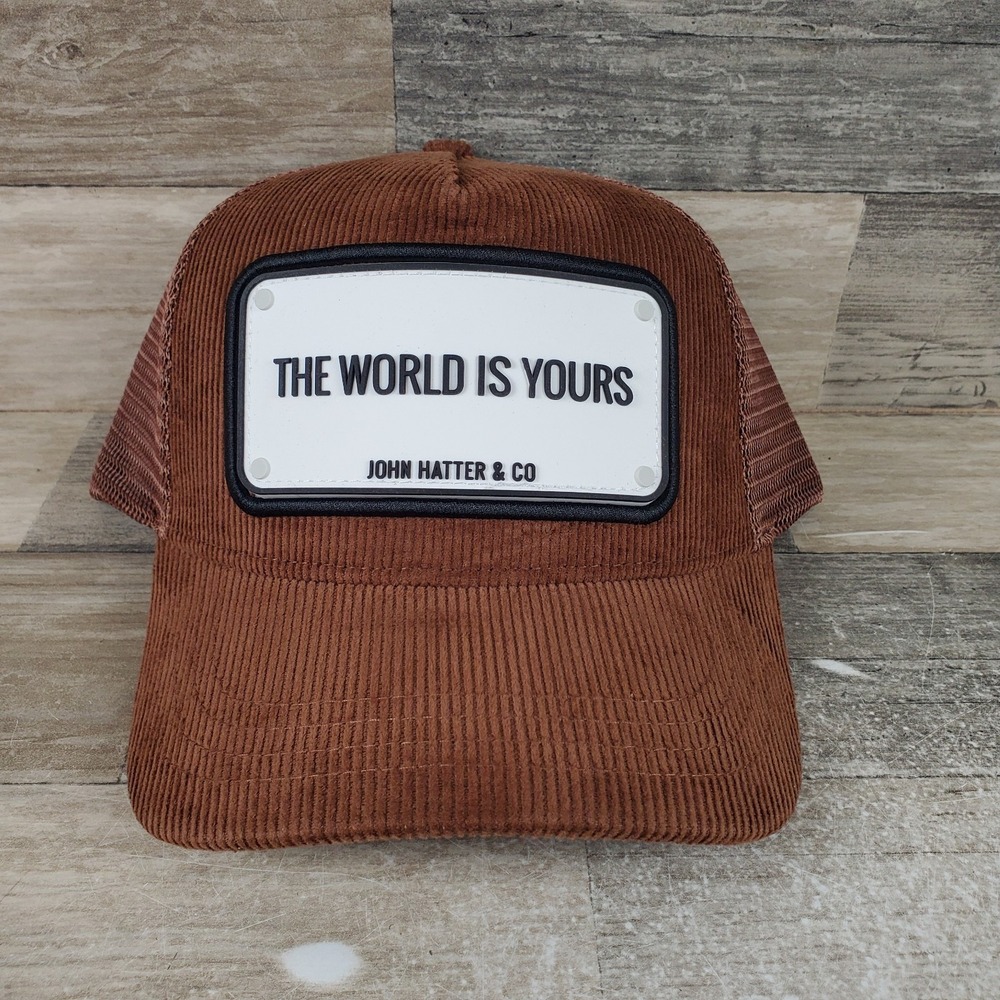 John Hatter Snapback Hat Mesh Corduroy The World Is Yours